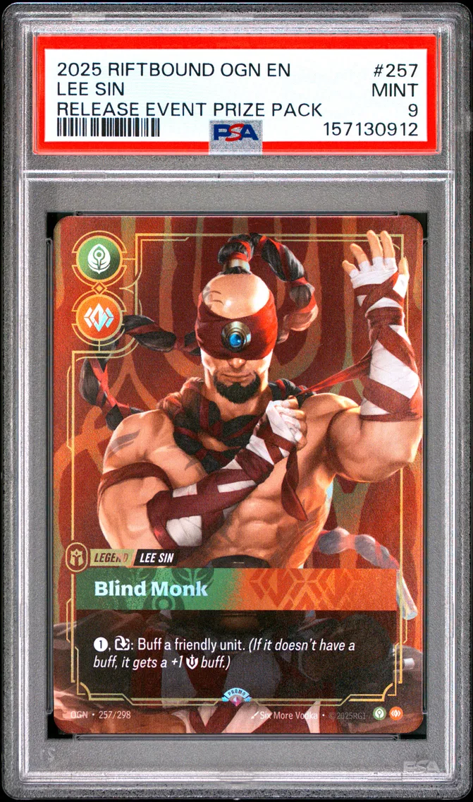 2025 #257 Lee Sin - Blind Monk PSA 9 Riftbound: League of Legends Ogn-Origins