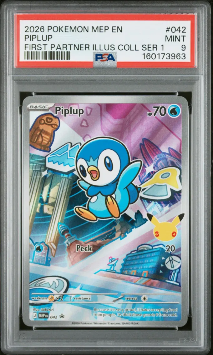 2026 #042 Piplup PSA 9 Mep EN-Me Black Star Promo