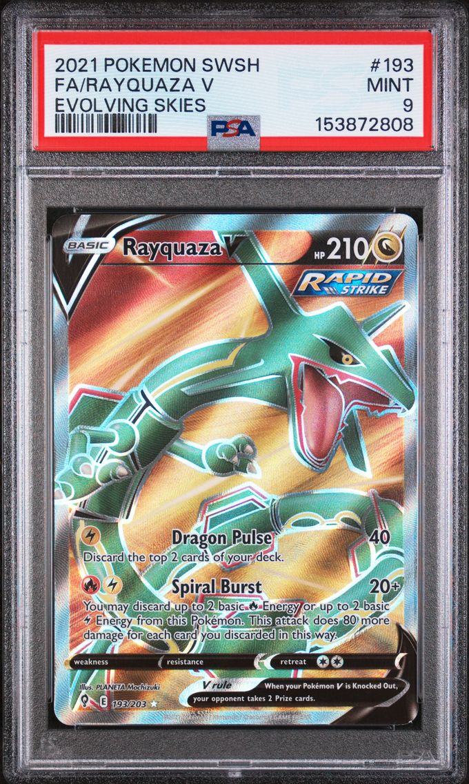2021 #193 Full Art/Rayquaza V PSA 9 Sword & Shield Evolving Skies