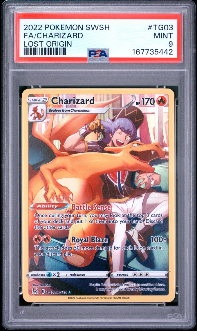 2022 #TG03 Full Art/Charizard PSA 9 Sword & Shield Lost Origin