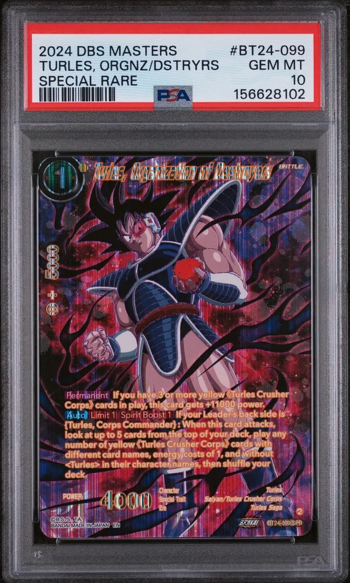 2024 #BT24-099 Turles, Organization of Destroyers PSA 10 Dragon Ball Super Card Game Masters Series 24 Beyond Generations