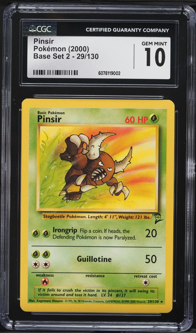 2000 #29 Pinsir CGC 10 Game Base II Pokemon