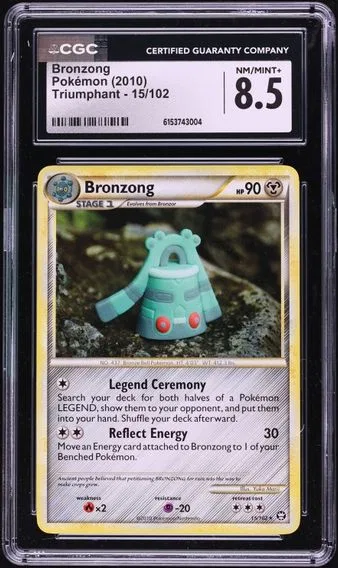2010 Pokemon HeartGold & SoulSilver Triumphant Bronzong #15 CGC 8.5 NM-MT+