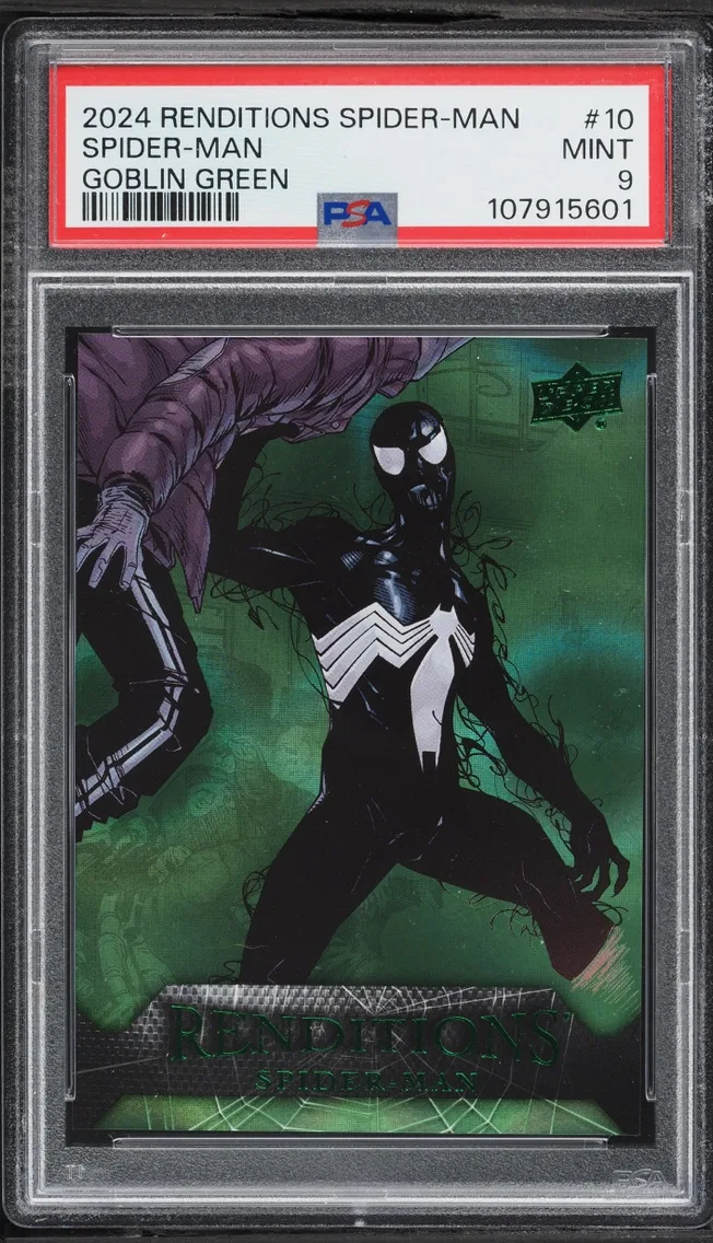 2024 #10 Upper Deck Marvel Renditions Spider-Man Goblin Green Spider-Man /399 MINT PSA 9