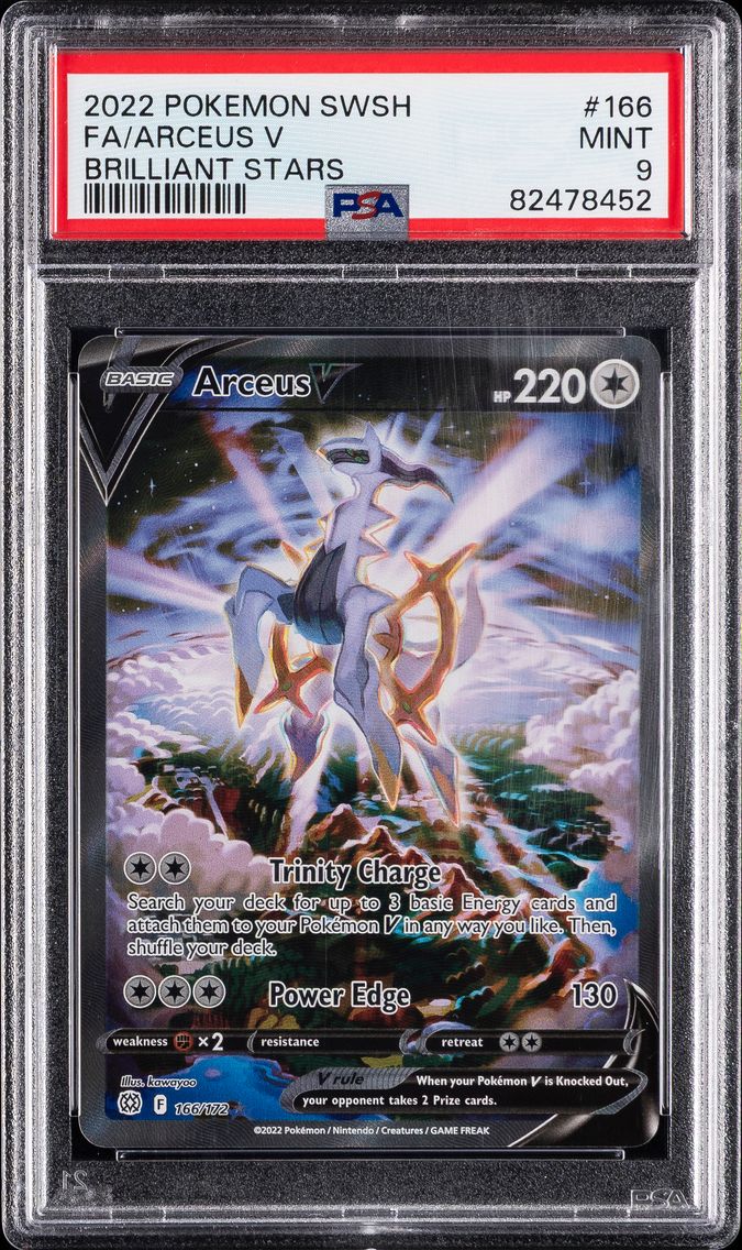 2022 #166 Full Art/Arceus V PSA 9 Sword & Shield Brilliant Stars Pokemon