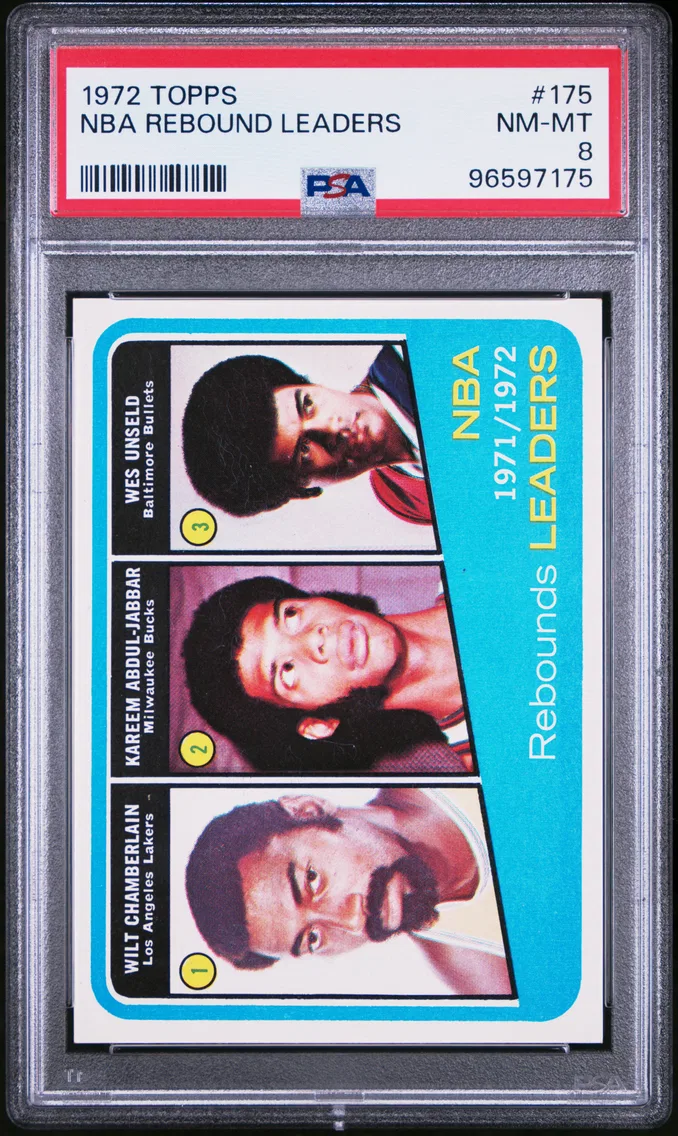 1972 #175 NBA REBOUND LEADERS PSA 8 Topps
