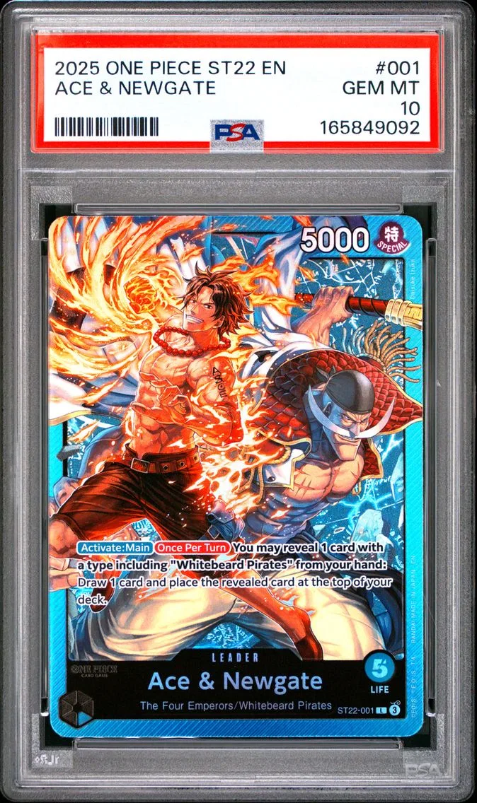 2025 #001 Ace & Newgate PSA 10 One Piece Starter Deck ST22-Ace & Newgate
