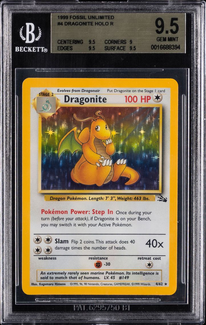 1999 #4 Dragonite-Holo BGS 9.5 F
