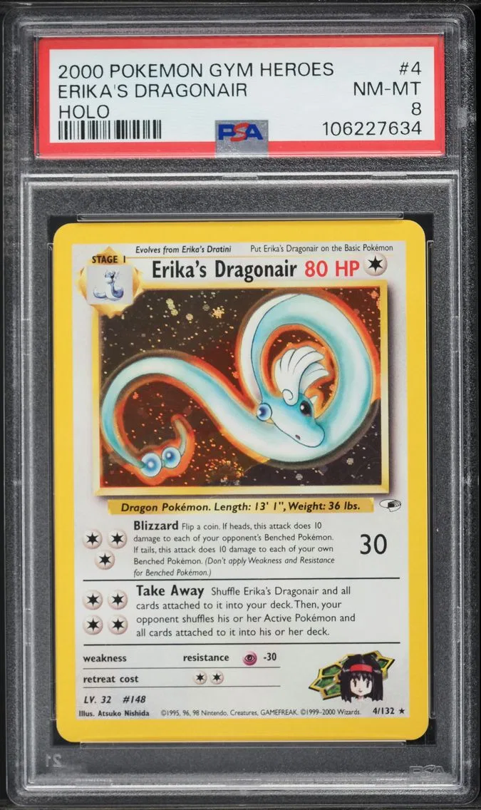 2000 #4 Erika's Dragonair PSA 8 Gym Heroes Pokemon