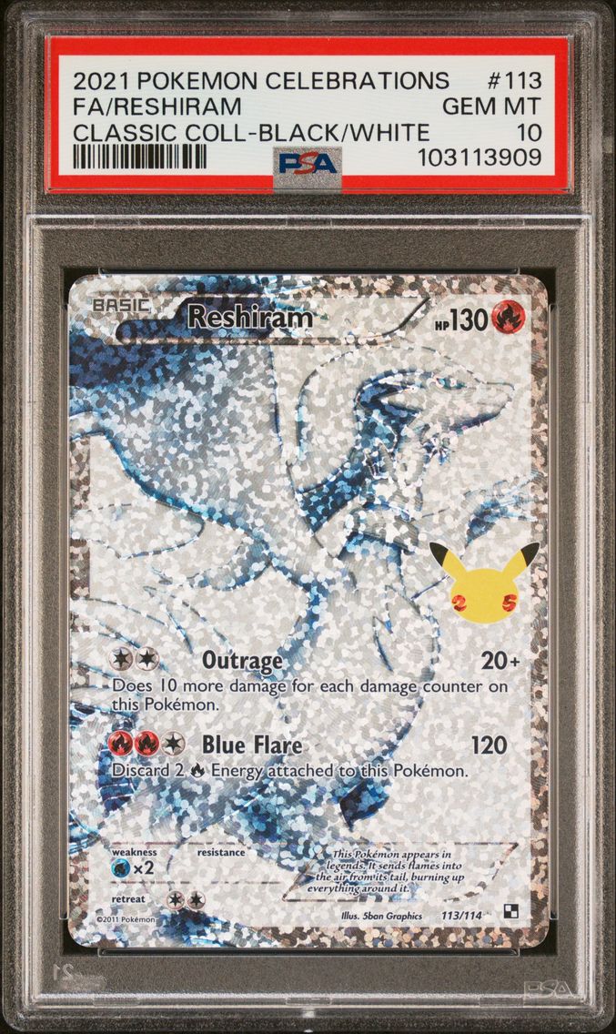 2021 #113 Full Art/Reshiram PSA