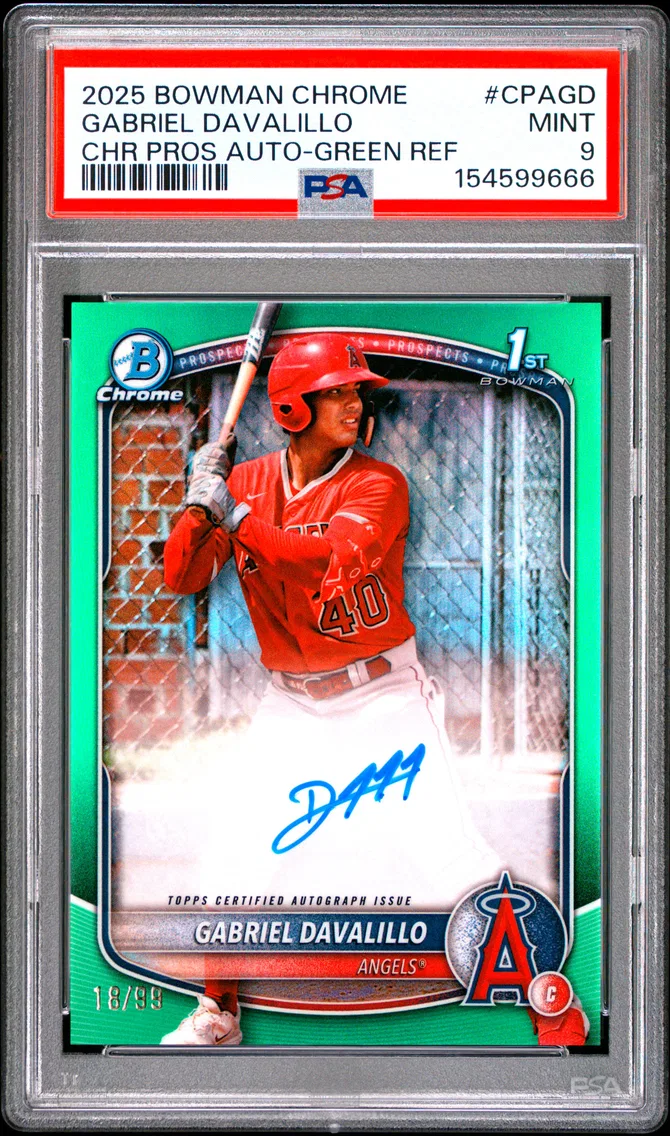 2025 #CPAGD Gabriel Davalillo PSA 9 Bowman Chrome Prospect Autographs