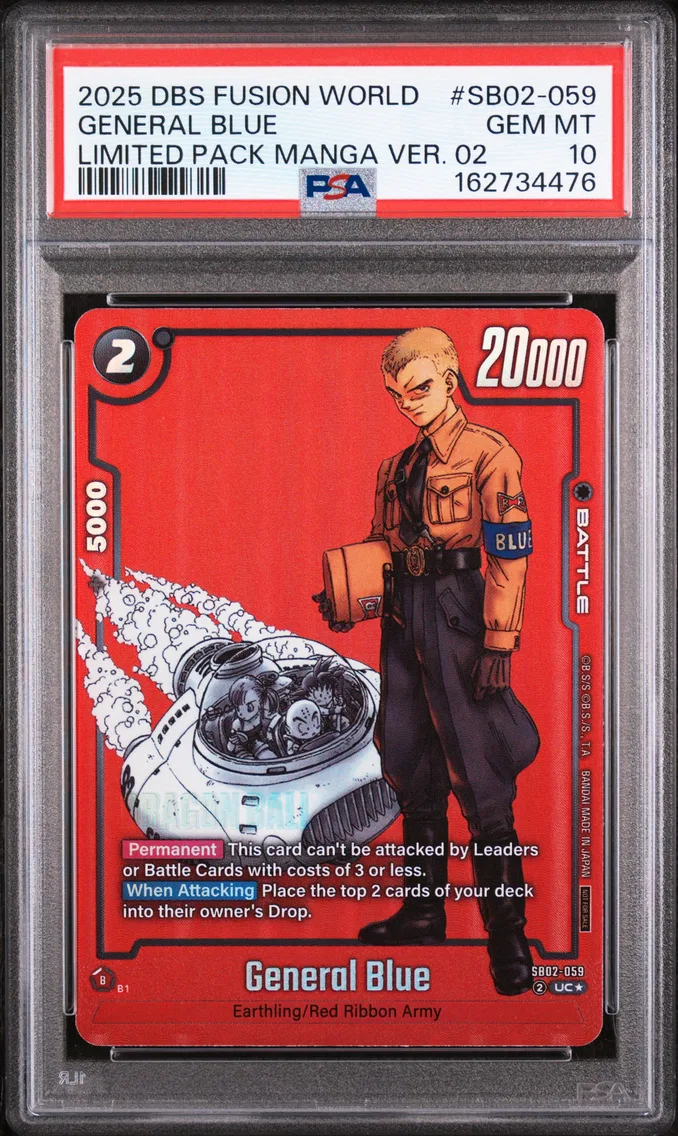 2025 #SB02-059 General Blue PSA 10 Dragon Ball Super Card Game Fusion World Limited Pack Manga Version 02