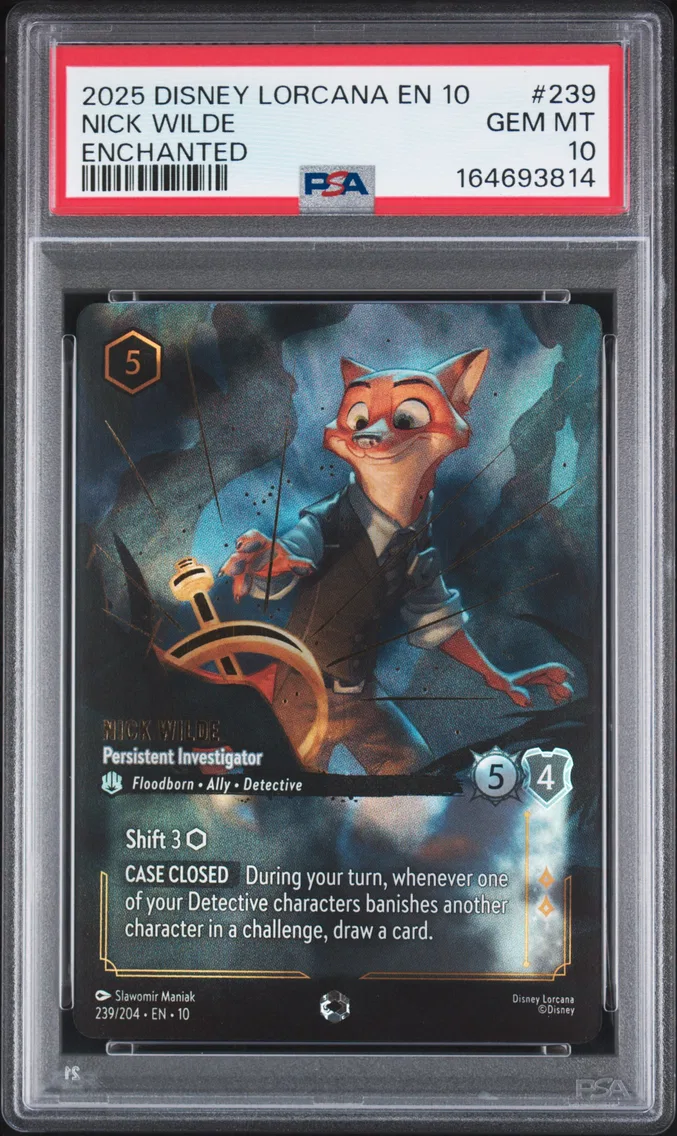 2025 #239 Nick Wilde - Persistent Investigator PSA 10 Disney Lorcana EN 10-Whispers in the Well