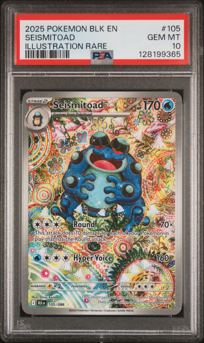 2025 #105 Seismitoad PSA 10 Blk 