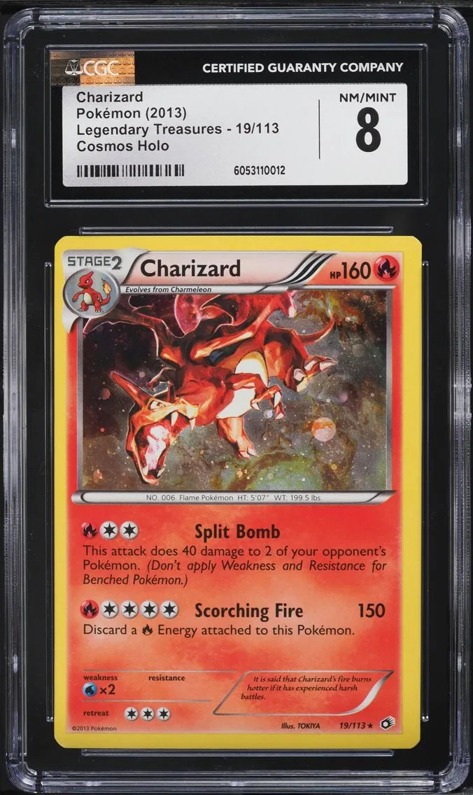 2013 #19 Charizard-Holo CGC 8 Black & White Legendary Treasures Pokemon