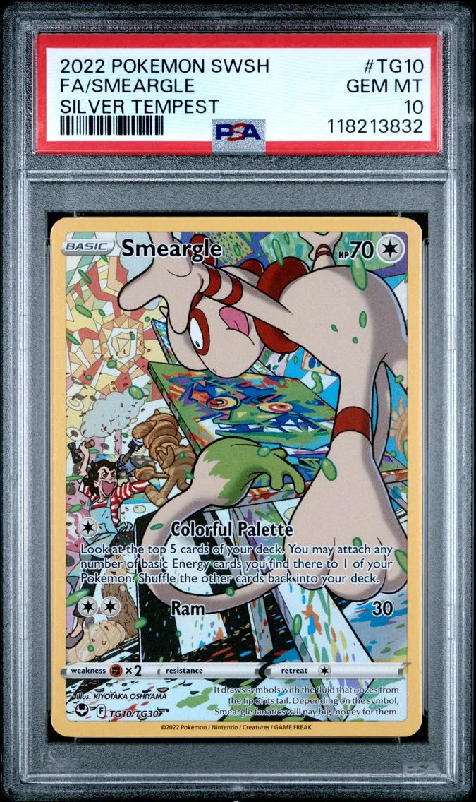 2022 #TG10 Full Art/Smeargle PSA 10 Sword & Shield Silver Tempest Pokemon