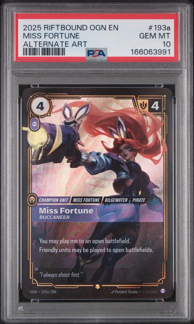 2025 #193a Miss Fortune - Buccaneer PSA 10 Riftbound: League of Legends Ogn-Origins