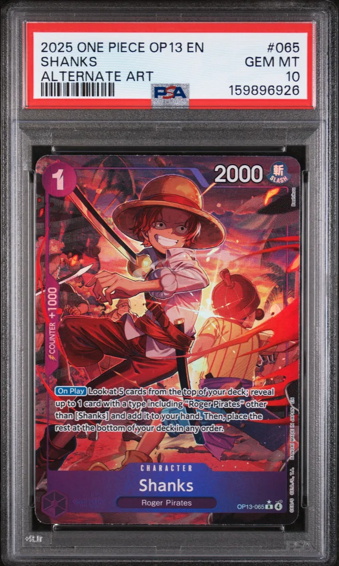 2025 #065 Shanks PSA 10 One Piece OP13-Carrying on His Will