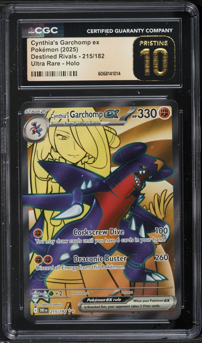 2025 #215 Cynthia's Garchomp EX CGC 10 Pristine Dri EN-Destined Rivals Pokemon
