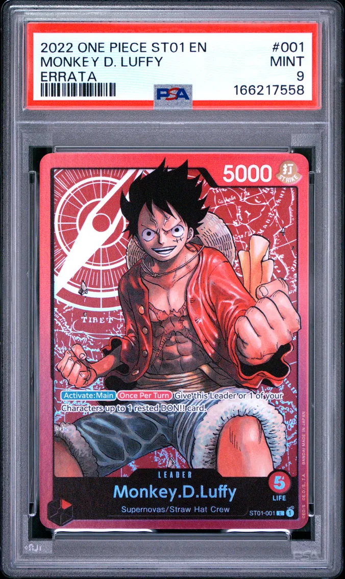 2022 #001 MONKEY D. LUFFY PSA 9 One Piece Starter Deck ST01-Straw Hat Crew