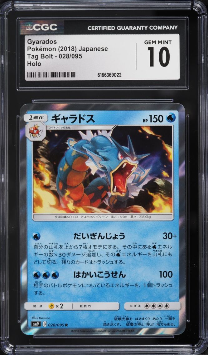 2018 Pokemon Japanese Sun & Moon Tag Bolt Holo Gyarados #28 CGC 10 GEM MINT