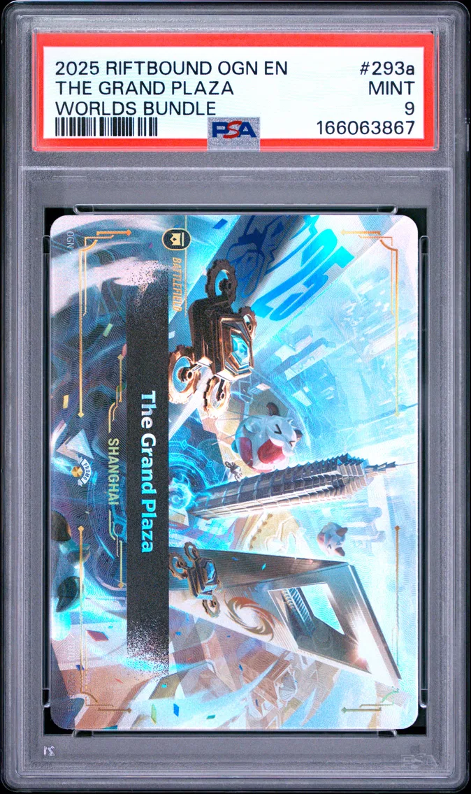 2025 #293a The Grand Plaza PSA 9 Riftbound: League of Legends Ogn-Origins