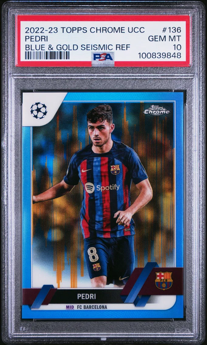 2022 #136 Pedri PSA 10 Topps Chrome UEFA Club Competitions