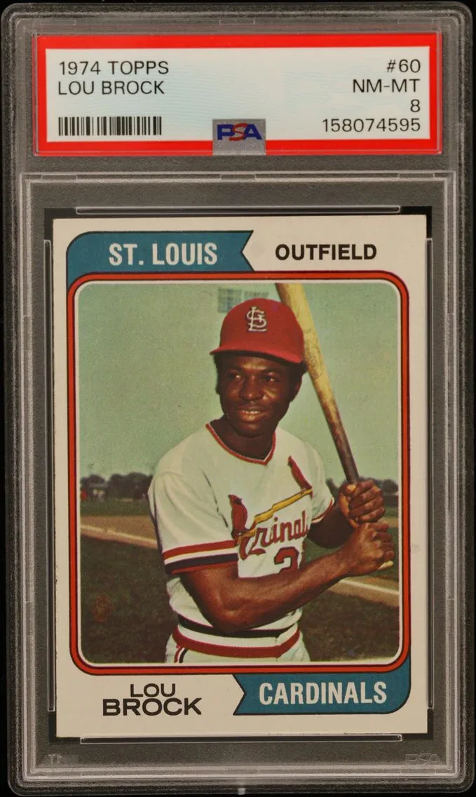 1974 #60 Lou Brock PSA 8 Topps