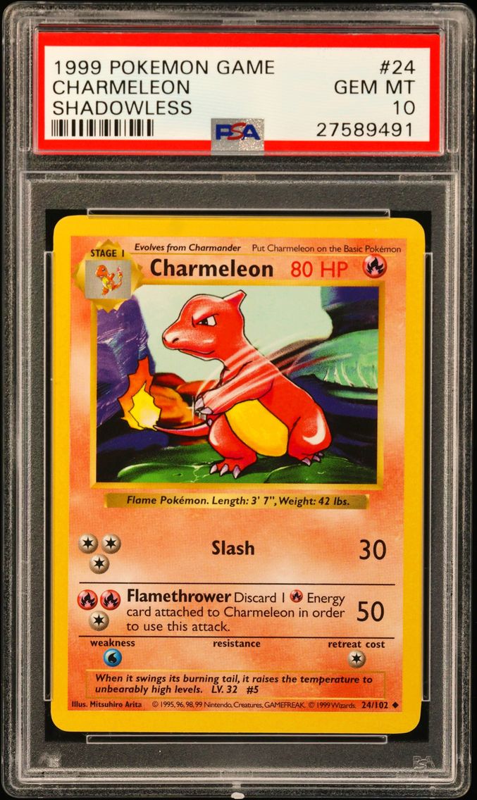 1999 #24 Charmeleon Shadowless PSA 10 Game