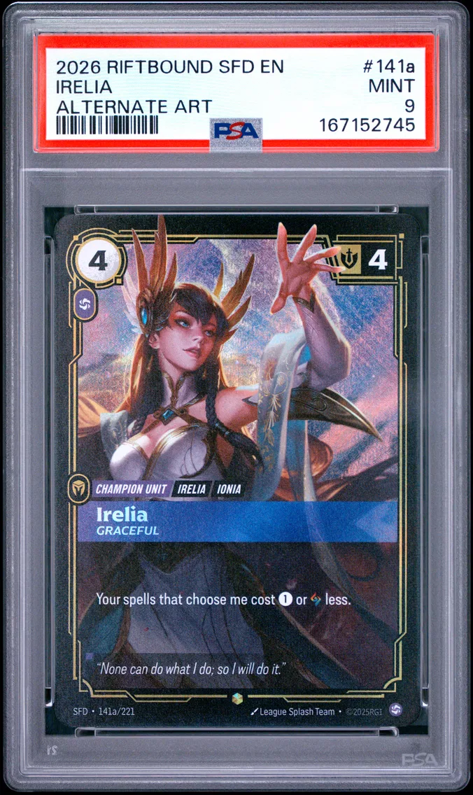 2026 #141a Irelia - Graceful PSA 9 Riftbound: League of Legends Sfd-Spiritforged