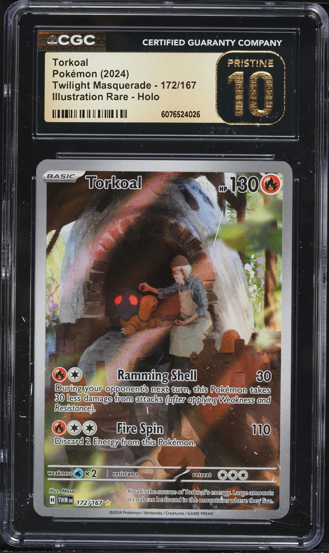 2024 #172 Torkoal CGC 10 Pristine Twm EN-Twilight Masquerade Pokemon