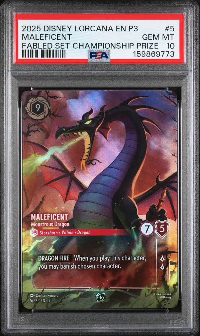 2025 #5 Maleficent - Monstrous Dragon PSA 10 Disney Lorcana EN P3-Promo