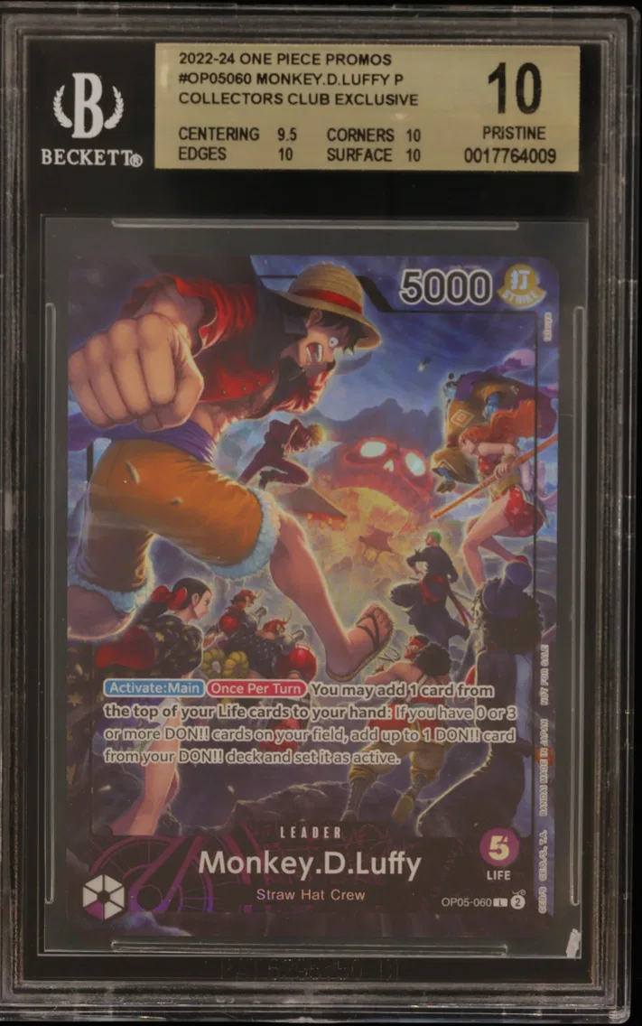 2022 #OP05060 Monkey.D.Luffy L/(Collectors Club Exclusive) BGS 10 One Piece Card Game Promos