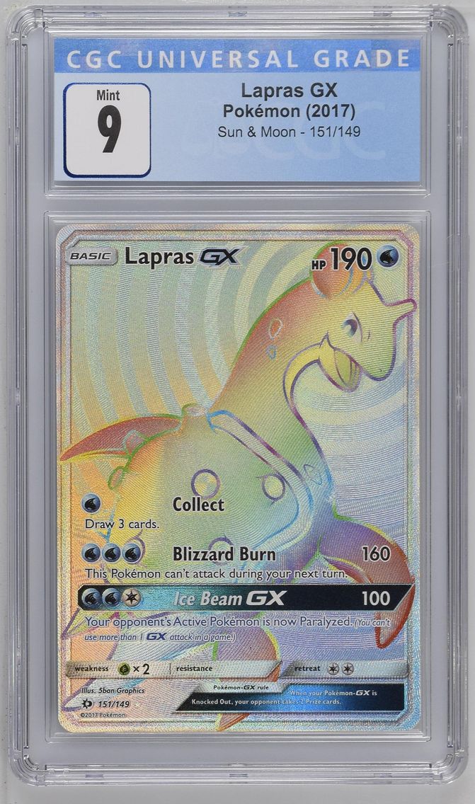 2017 #151 Lapras GX CGC 9 Sun & Moon - English