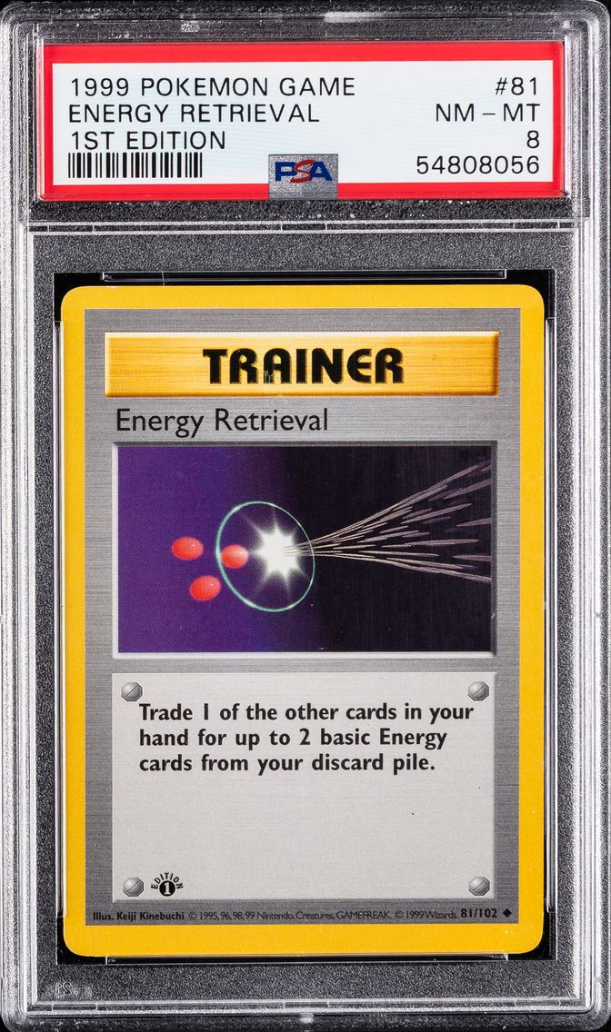 1999 #81 Energy Retrieval 1st Edition PSA 8 Game Pokemon