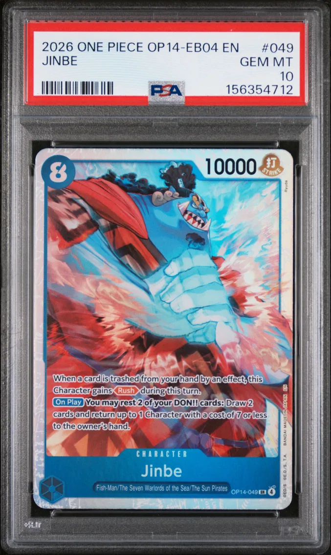 2026 #049 Jinbe PSA 10 One Piece OP14-EB04-the Azure Sea's Seven