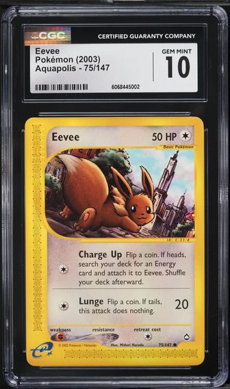 2003 #75 Eevee CGC 10 Aquapolis