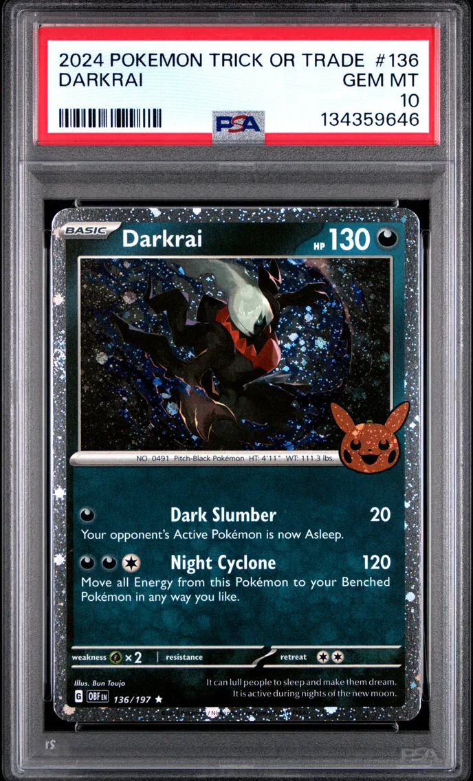 2024 #136 Darkrai PSA 10 Trick or Trade