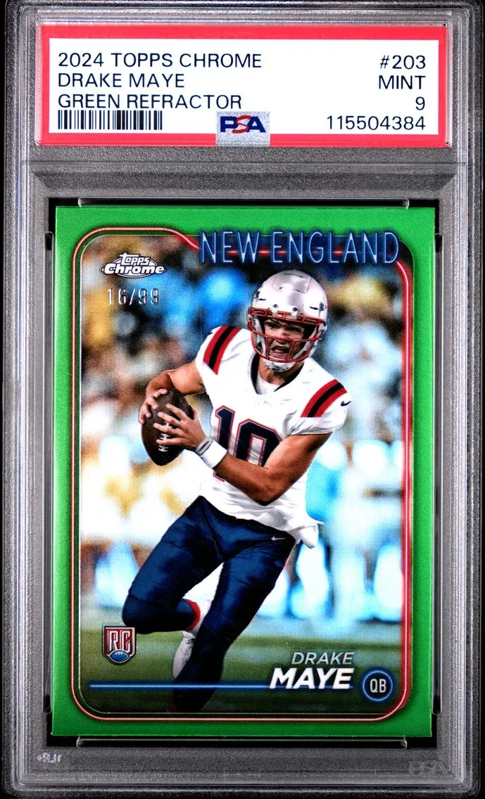 2024 #203 Drake Maye PSA 9 Topps Chrome