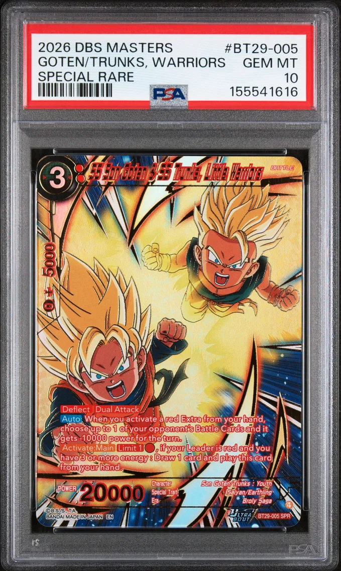 2026 #BT29-005 SS Son Goten & SS Trunks, Little Warriors PSA 10 Dragon Ball Super Card Game Masters Series 29 Fearsome Rivals