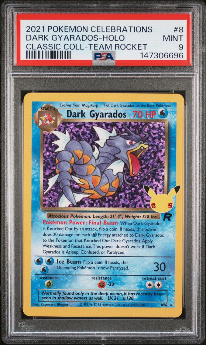 2021 #8 Dark Gyarados-Holo PSA 9 Celebrations Classic Collection Pokemon