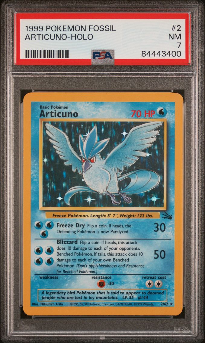 1999 #2 Articuno-Holo PSA 7 Fossil