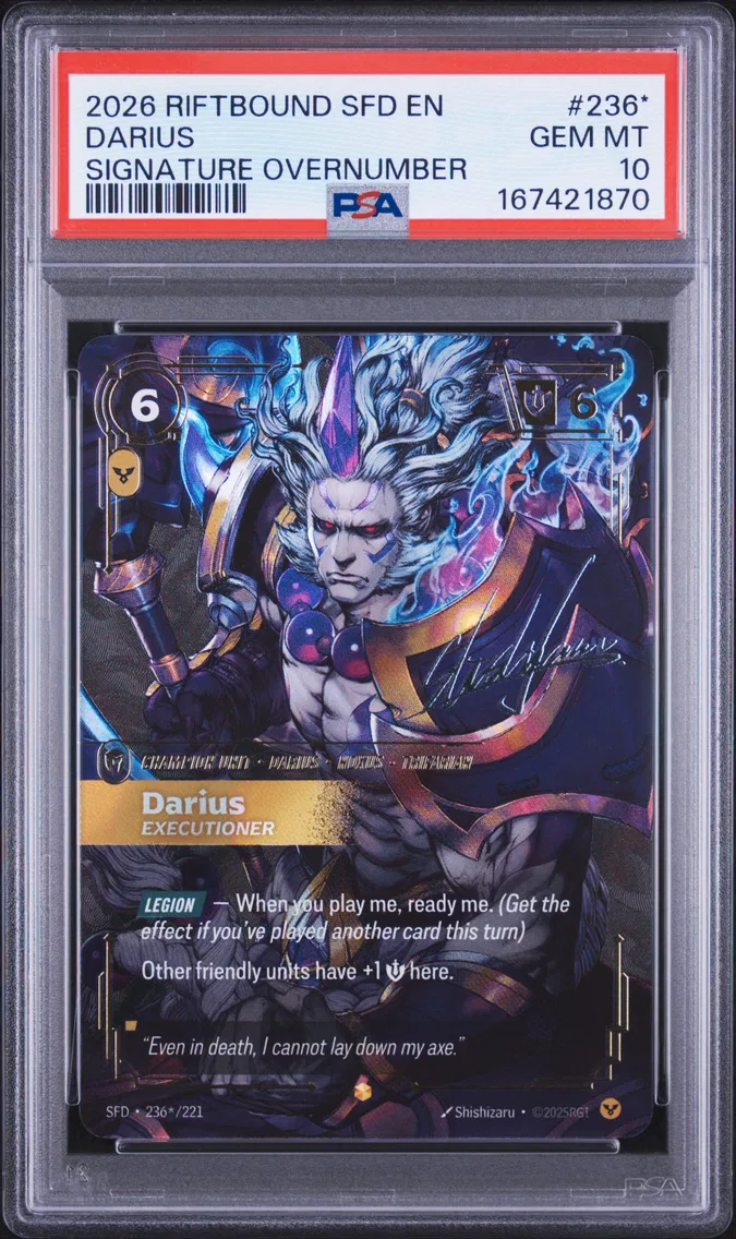 2026 #236* Darius - Executioner PSA 10 Riftbound: League of Legends Sfd-Spiritforged