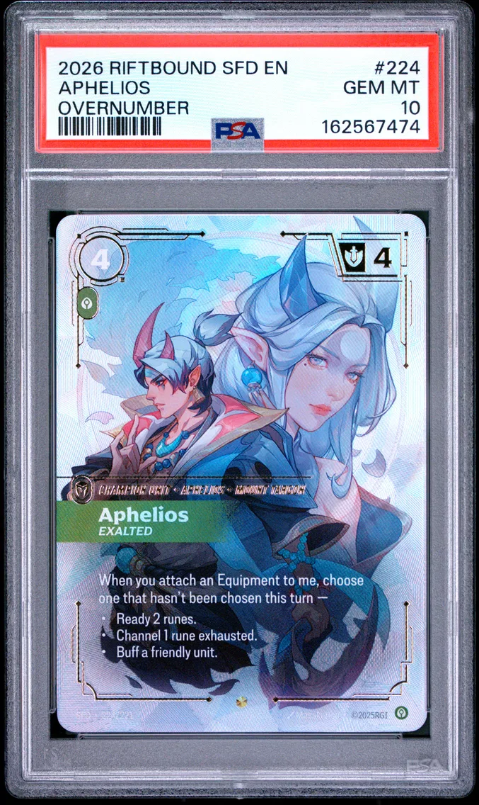 2026 #224 Aphelios - Exalted PSA 10 Riftbound: League of Legends Sfd-Spiritforged