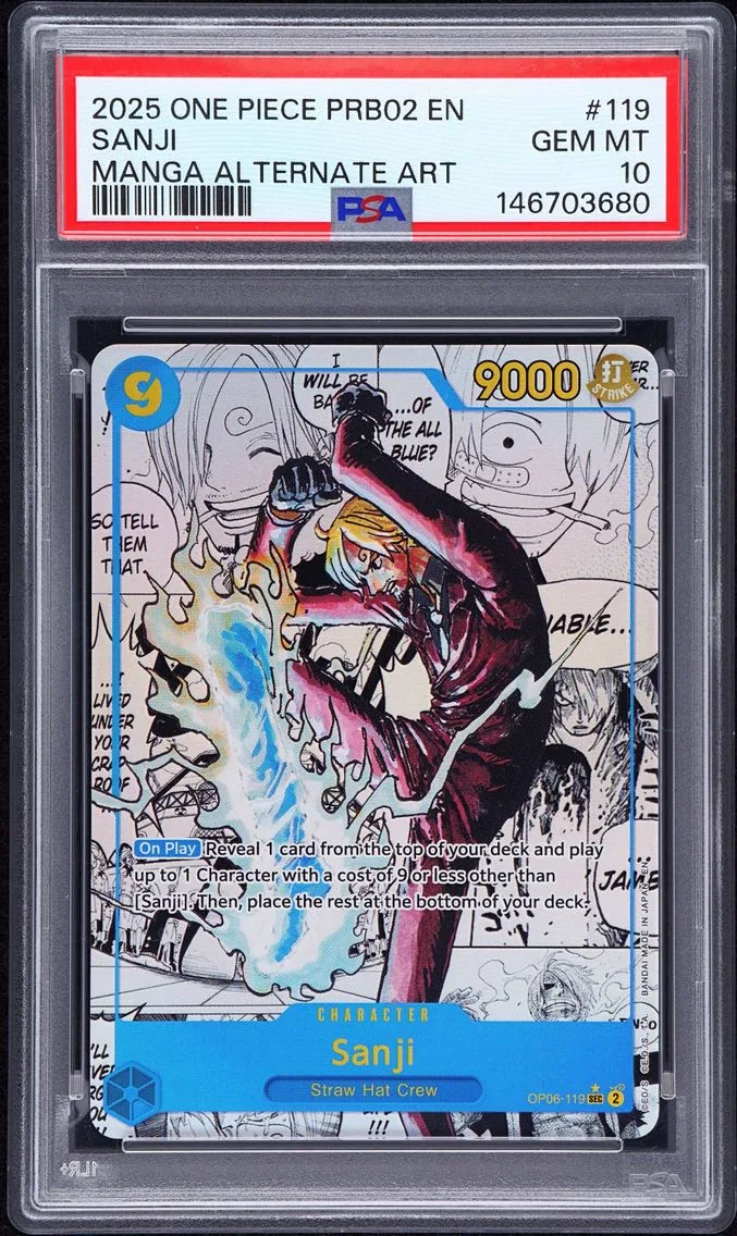 2025 #119 Sanji PSA 10 One Piece PRB02-Premium Booster -One Piece Card the Best- Vol.2