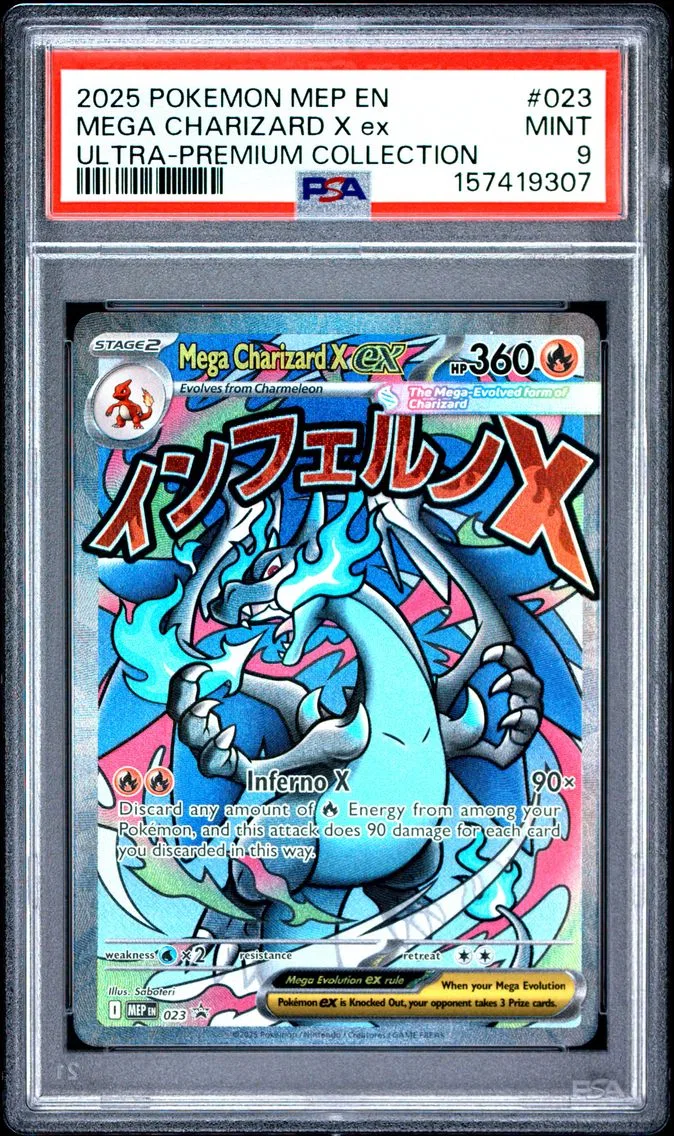2025 #023 Mega Charizard X EX PSA 9 Mep EN-Me Black Star Promo