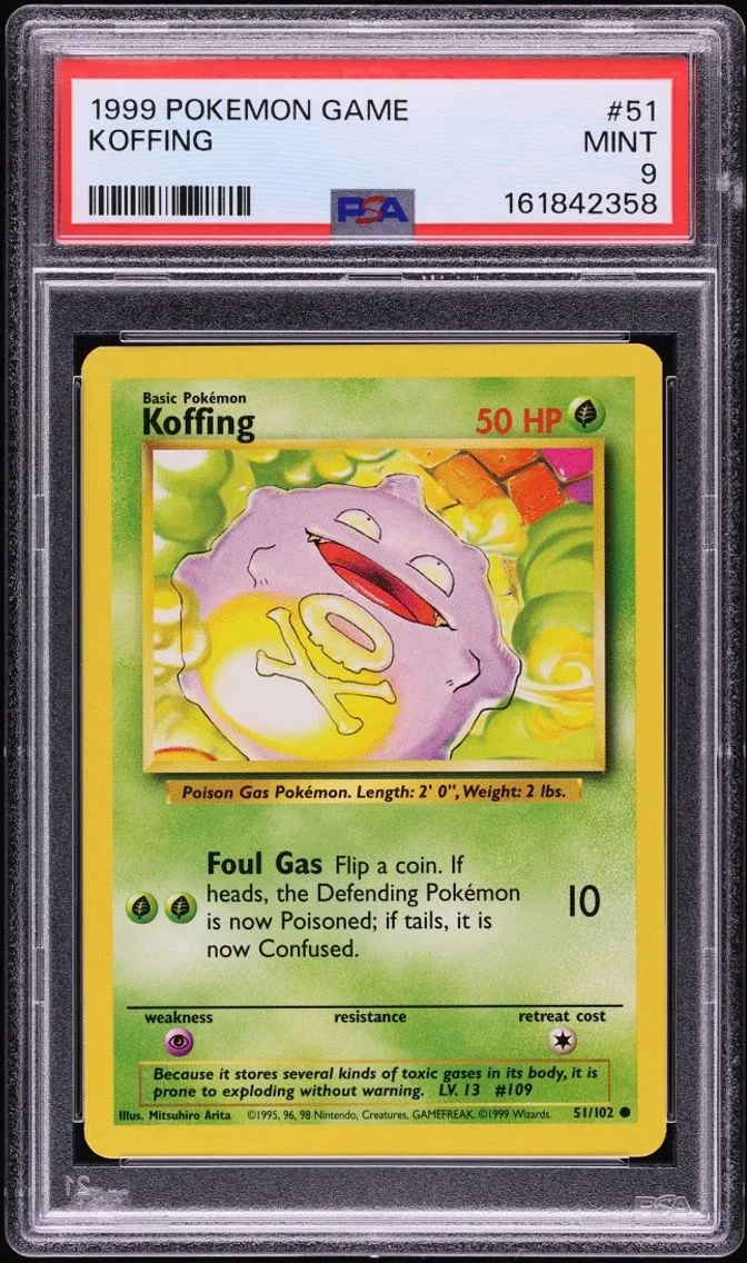 1999 #51 Koffing PSA 9 Pokemon Base Set