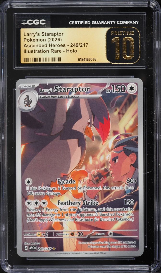 2026 #249 Larry's Staraptor CGC 10 Pokemon Mega Evolution Ascended Heroes IR