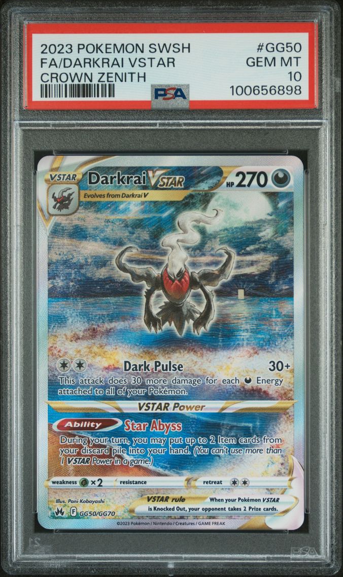2023 #GG50 Full Art/Darkrai Vstar PSA 10 Sword and Shield Crown Zenith Pokemon