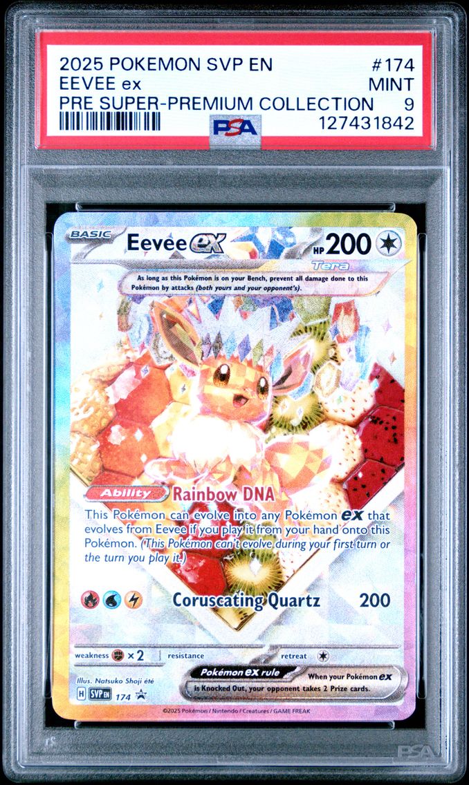 2025 #174 Eevee EX PSA 9 Svp EN-SV Black Star Promo